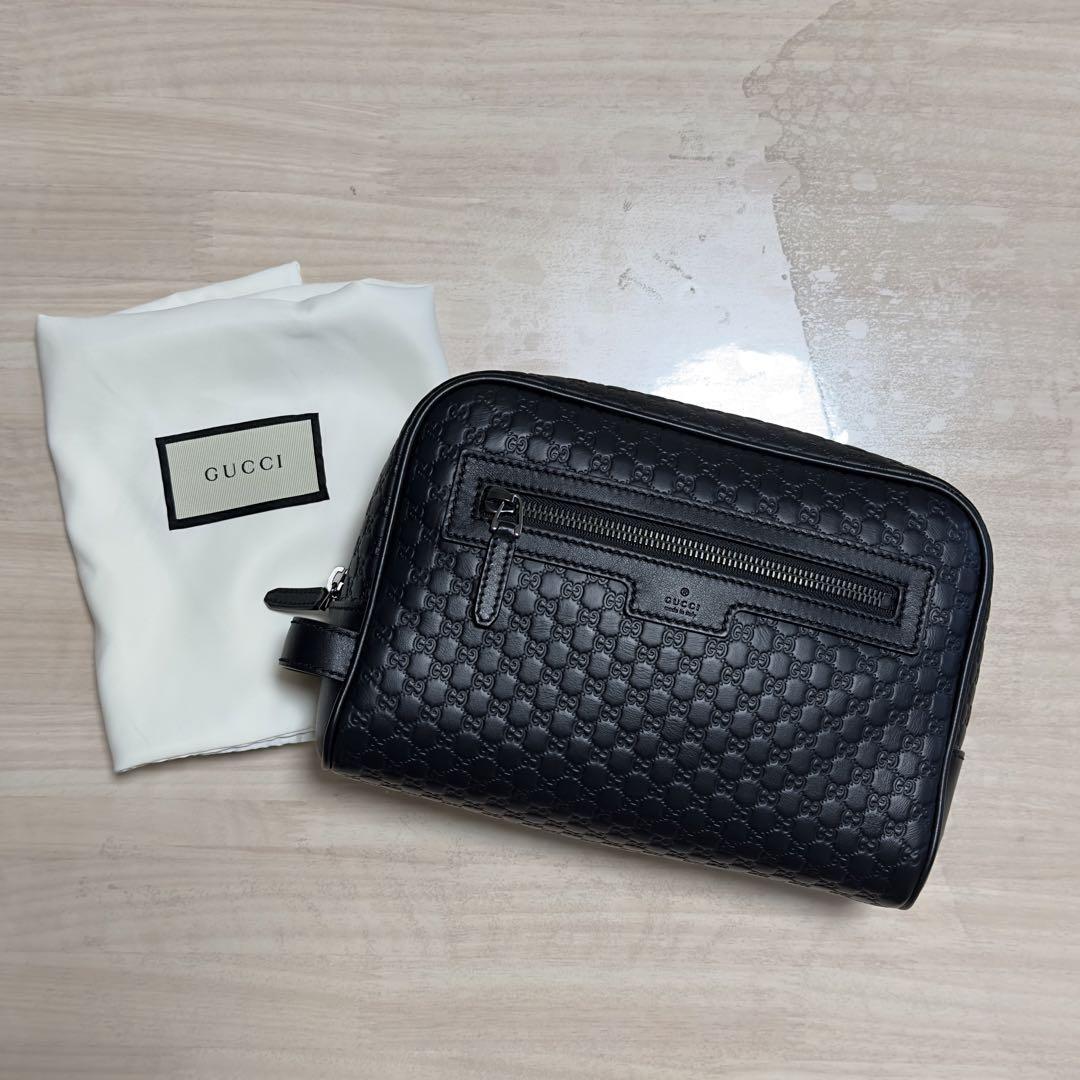 ☆美品☆GUCCI グッチ 419775 マイクログッチシマ☆ブラック☆保存袋付