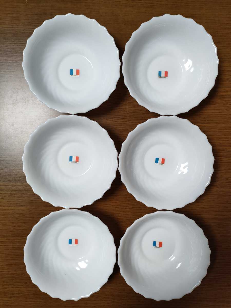 【送料無料】ヤマザキ春のパン祭り山崎春のパンまつり 1984年白いサラダボール6枚セット 白い皿 アルコパルの画像1
