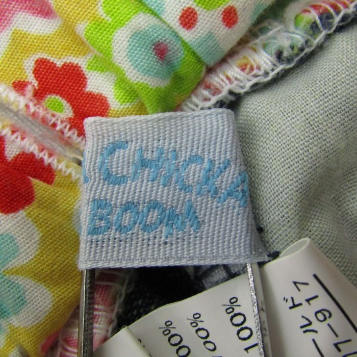 chikachika Boon Boon Denim юбка выше like цветочный принт оборка для девочки XS размер темно-синий Kids ребенок одежда Chicka Chicka Boom Boom