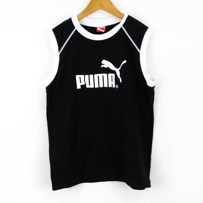 プーマ タンクトップ ビックロゴ 男の子用 PUMA キッズ スポーツウエア 黒白 150サイズ トップス 子供服
