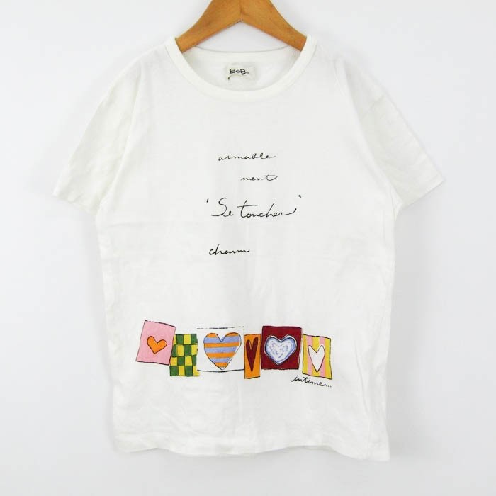べべ 半袖Tシャツ 前面プリント ハート トップス 女の子用 120サイズ