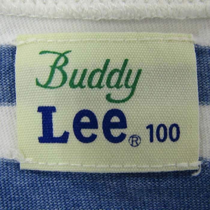 バディーリー 半袖ボーダーTシャツ ロゴワッペン トップス 男の子用 100サイズ 青白 キッズ 子供服 Buddy Leeの画像3