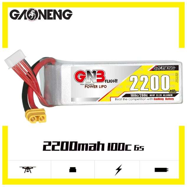 ◆GNBガオニンバッテリー 6S 22.2V 2200mAh 100C 高性能・高品質 NH2261_画像1