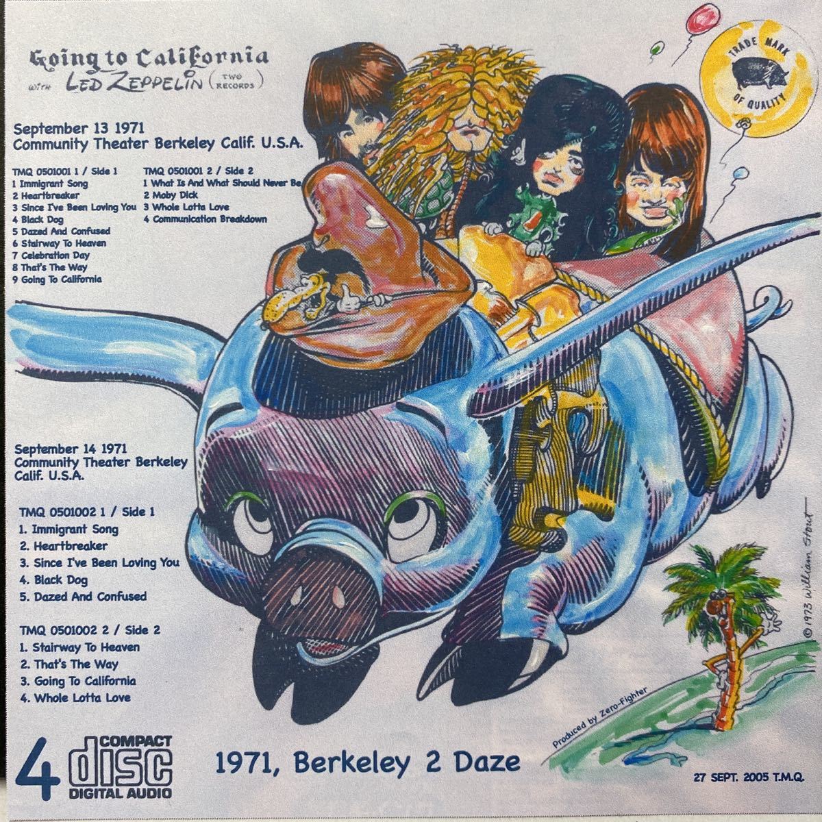 TMOQ/TARANTURA 未使用新品 紙ジャケット4枚組廃盤CD★LED ZEPPELIN/GOING TO CALIFORNIA〜1971 BERKELEY 2 DAZEレッド・ツェッペリン_画像2