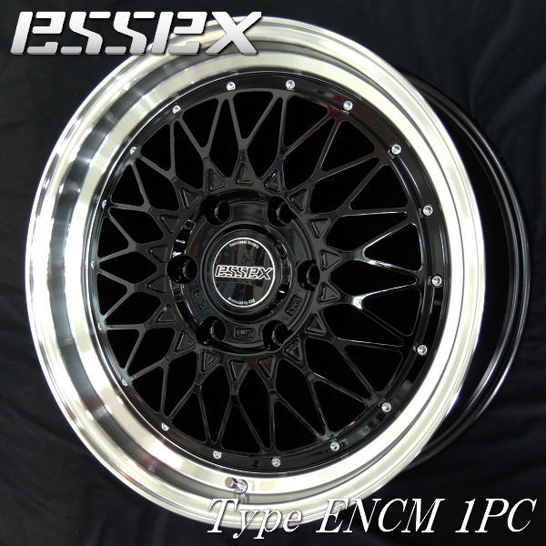 送料無料 200系ハイエース レジアスエース ESSEX エセックス ENCM 1PC ブラック 7.5J +42 225/45R18 タイヤ ホイール4本セット_画像1