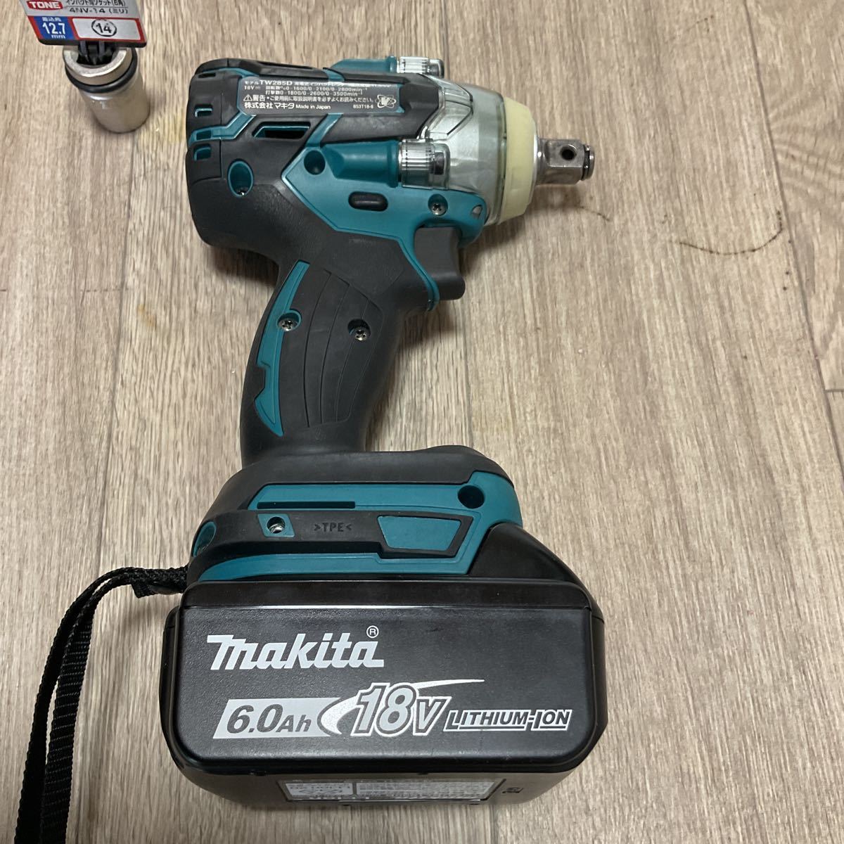 マキタ 充電式インパクトレンチ TW285D 18V/6.0Ah 本体+バッテリー1個