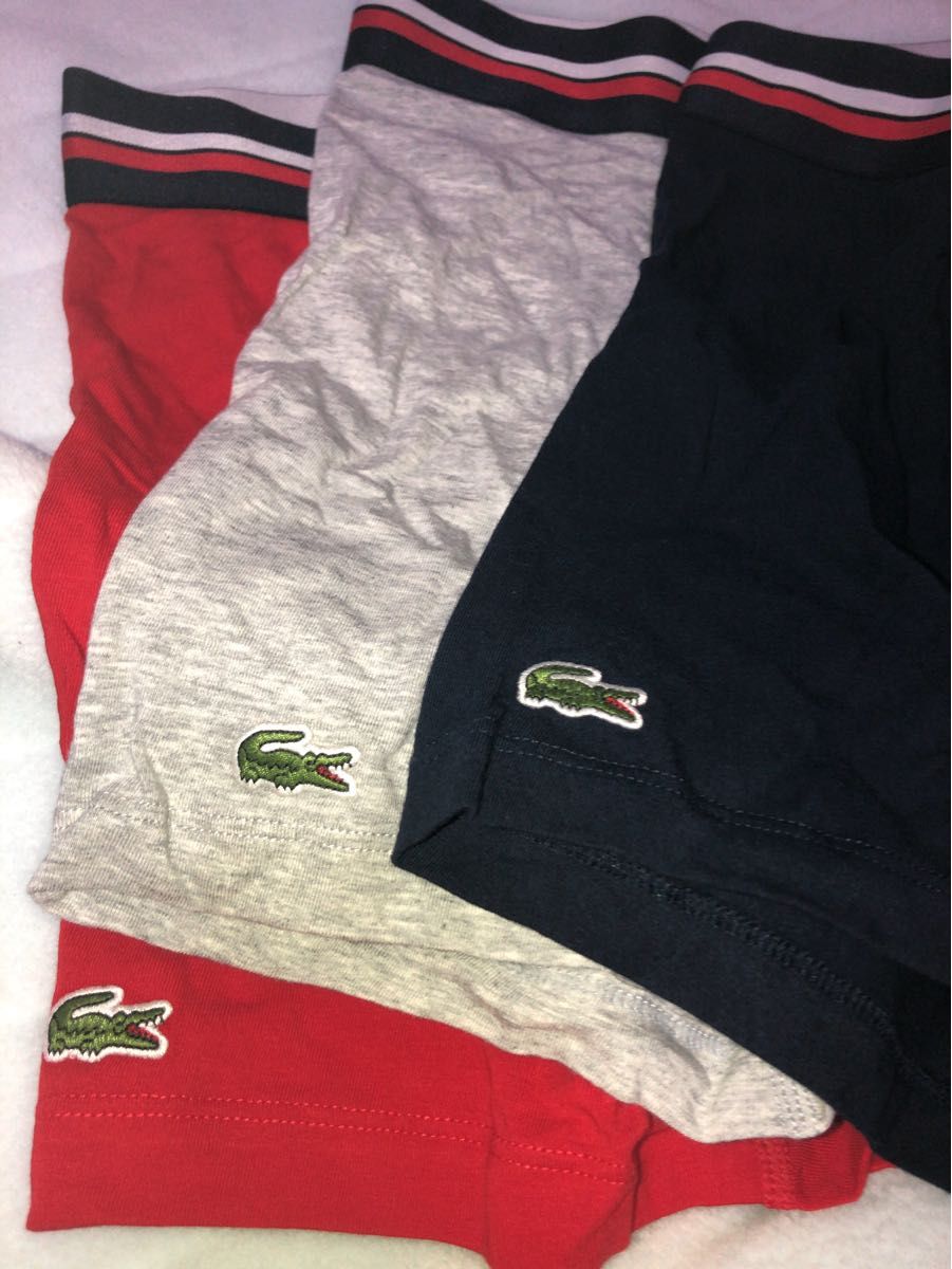 【表示はLサイズ】LACOSTE ラコステ ボクサーパンツ ワニマークトリコロール 3枚組 コットン 綿 吸水性 通気性 