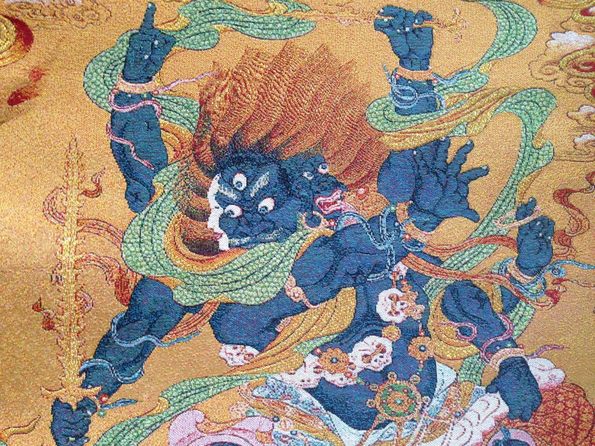 卍仏教美術 【忿怒尊 軍荼利明王 織物】 刺繍 60cm 検索;宝生 卍仏教美術 【忿怒尊 軍荼利明王 織物】 刺繍 60cm 検索;宝生