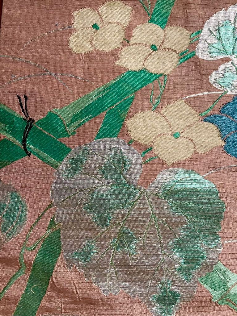 まり葉屋】夏帯 アンティーク名古屋帯 絽 陽花 あじさい 露芝 大正