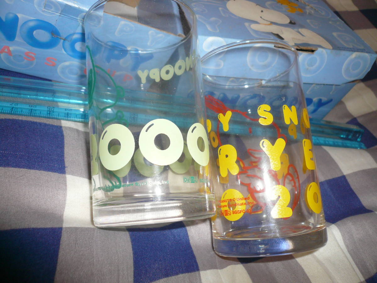  SNOOPY スヌーピー GLASS CUP グラス カップ コップ ４個　２箱 セット 　　　　　　　　　　　　　当時物希少非売品未使用素人長期保管品_画像5