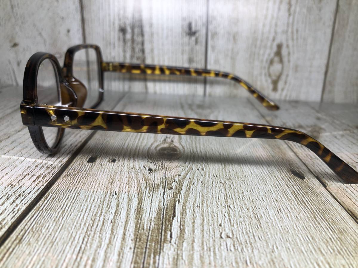 新品 伊達メガネ 左右非対称 べっこう柄 スクエア ラウンド 新品 伊達メガネ 左右非対称 べっこう柄 スクエア ラウンド