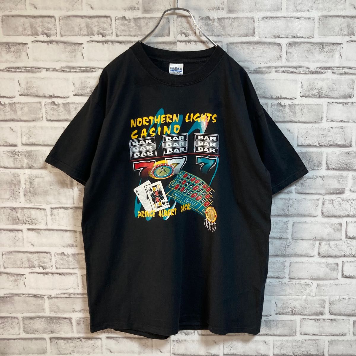 Synlig Miniature spænding レアカジノTee GILDAN Made in Canada カナダ製Tシャツ トランプ ルーレット スロット USA 古着｜PayPayフリマ