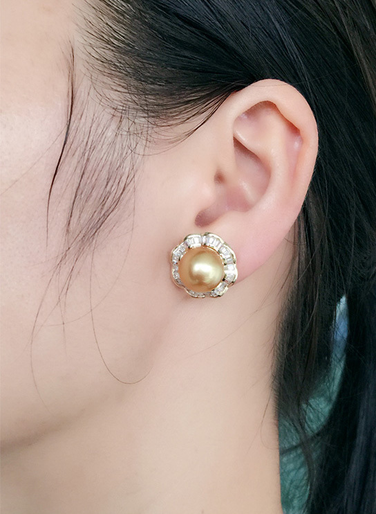 K18YG イエローゴールド ゴールデンパール ゴールドパール 金色 花