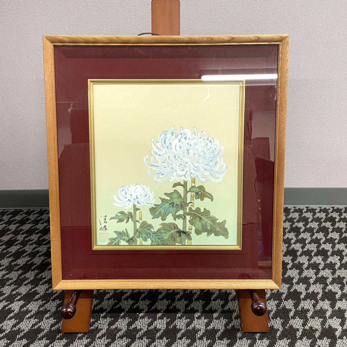 *. shop sale! *1 jpy outright sales! * including in a package shipping possibility * square fancy cardboard * pine rice field Kiyoshi .* amount entering *.. flower * Kyoto fine art industrial arts university * piece exhibition *40.5×38