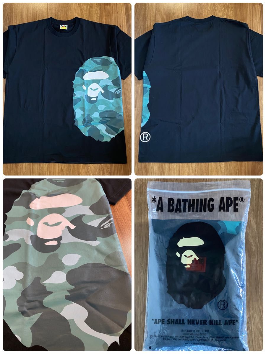 【新品】【希少】A BATHING APE   アベイシングエイプ☆ビッグカモフラプリント　Tシャツ　Lサイズ(XL相当)