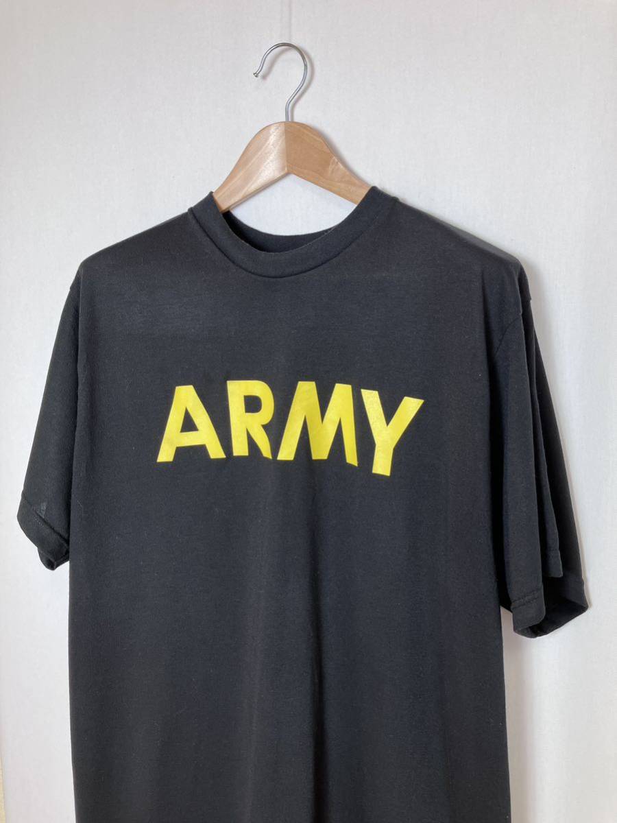【米軍実物】US ARMY Tシャツ L相当 ブラック ヴィンテージ トレーニングウェア アメリカ陸軍 USA古着 米軍放出品／アーミーの画像5