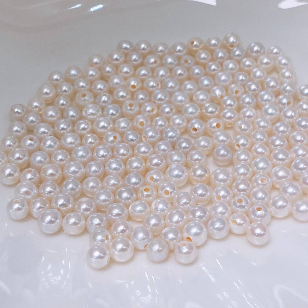 10個セット 天然本真珠 淡水パール 卸売り 4-4.5mm 淡水珍珠 超綺麗 裸 真珠 DIY 白 人気の真珠 超レア ジュエリー zz05_画像7