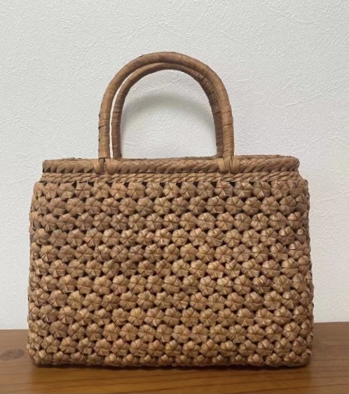 新入荷 サイズXL 未使用品 長野産 職人手編み 6角花編み 山葡萄籠
