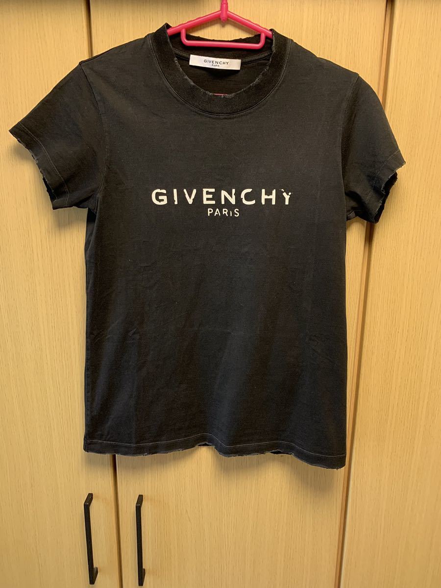 正規 19AW Givenchy ジバンシィ ダメージ加工 デストロイ ロゴ クルー