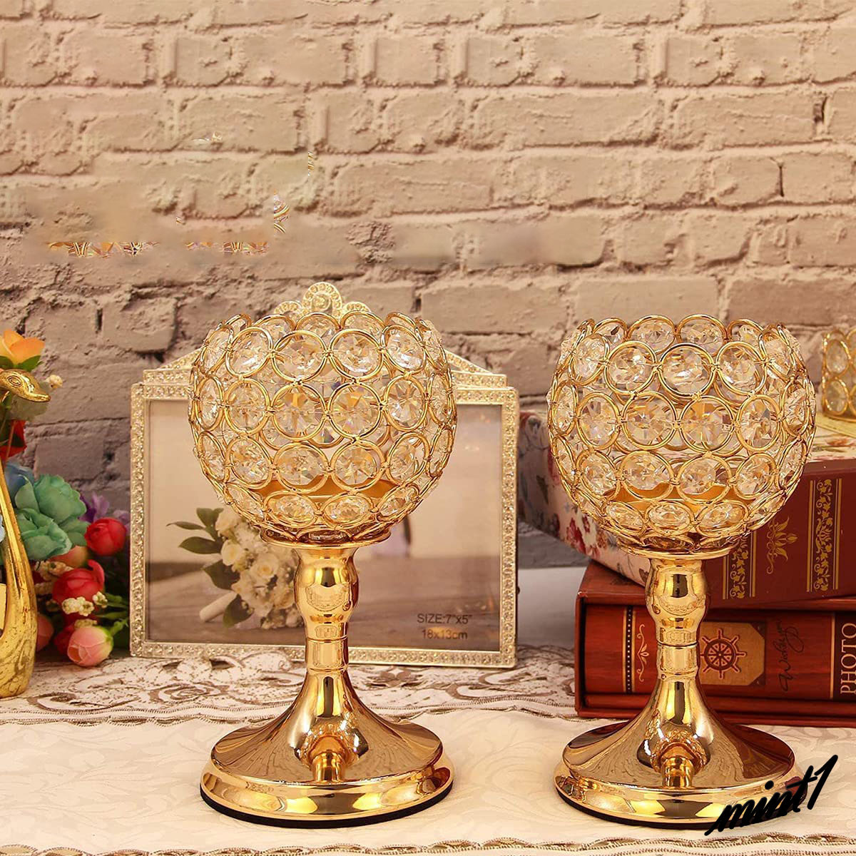 [ crystal candle stand ] candle holder Gold LED interior dressing up relax time living .. hotel 