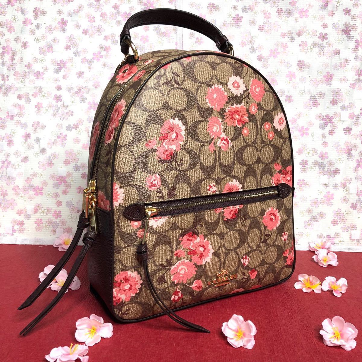 COACH コーチ 花柄 リュック 可愛い 新品 新作 フラワー レディース