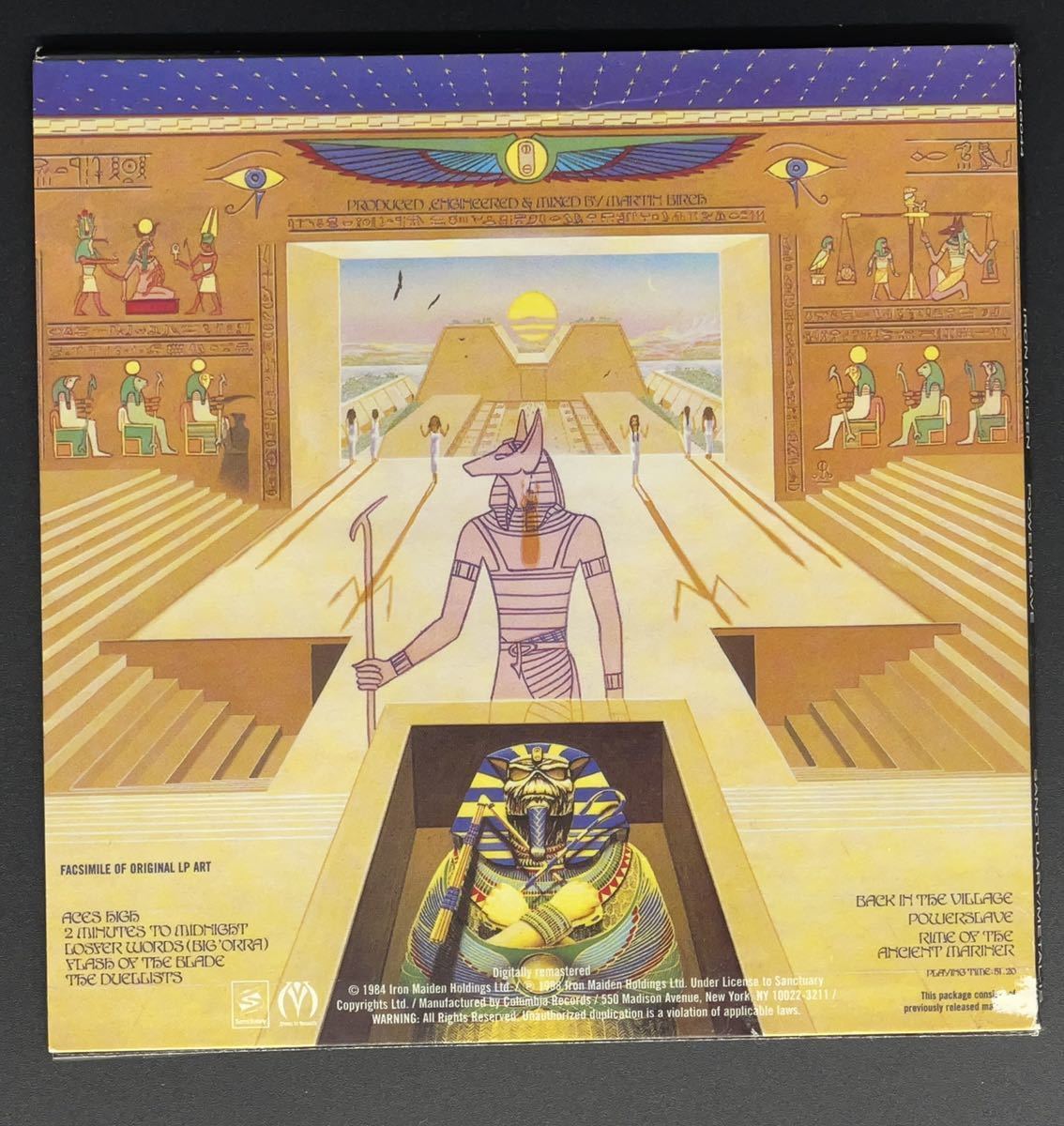 アイアン・メイデン　Iron Maiden Powerslave パワー・スレイヴ 　レア米国盤紙ジャケ仕様_画像2