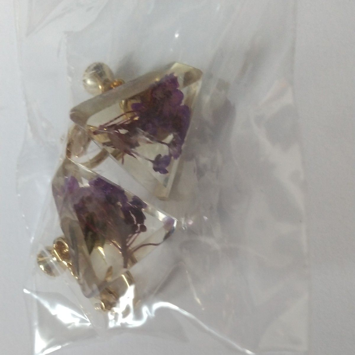 【最低価格】イヤリング 紫の花