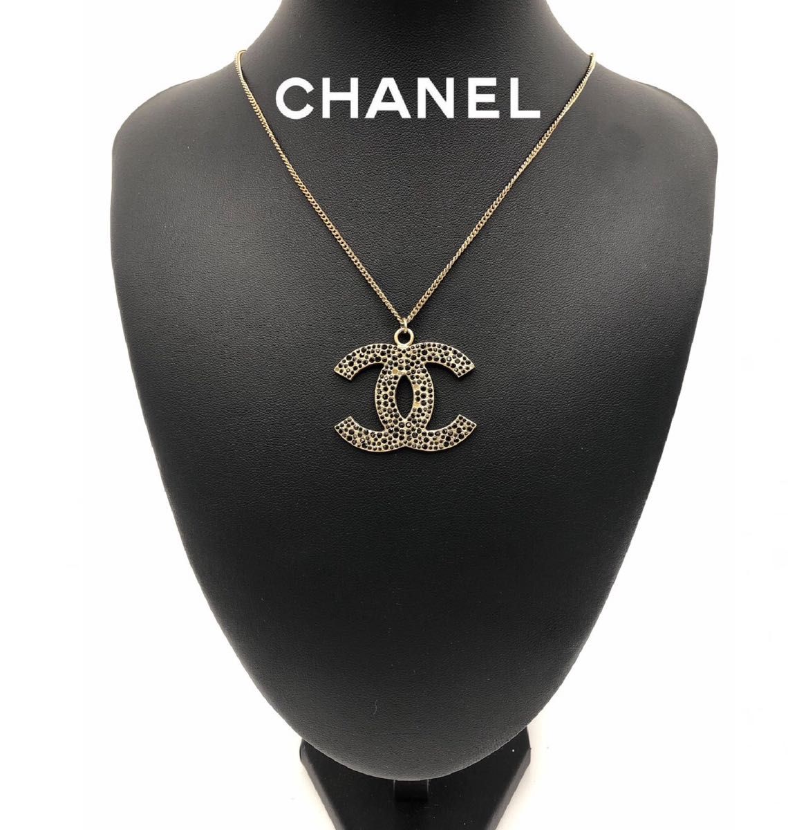 CHANEL シャネル ビックココロゴ ブラックラインストーン CHANEL シャネル ビックココロゴ ブラックラインストーン