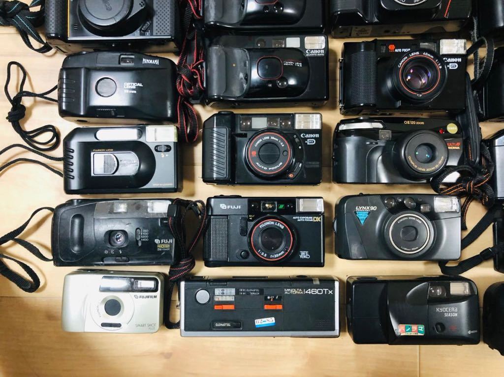 【１円スタート】コンパクトフィルムカメラ OLYMPUS、PENTAX、Nikon、Canon、MINOLTA、KYOCERA等 42台 大量まとめ 【動作未確認・現状品 】_画像3