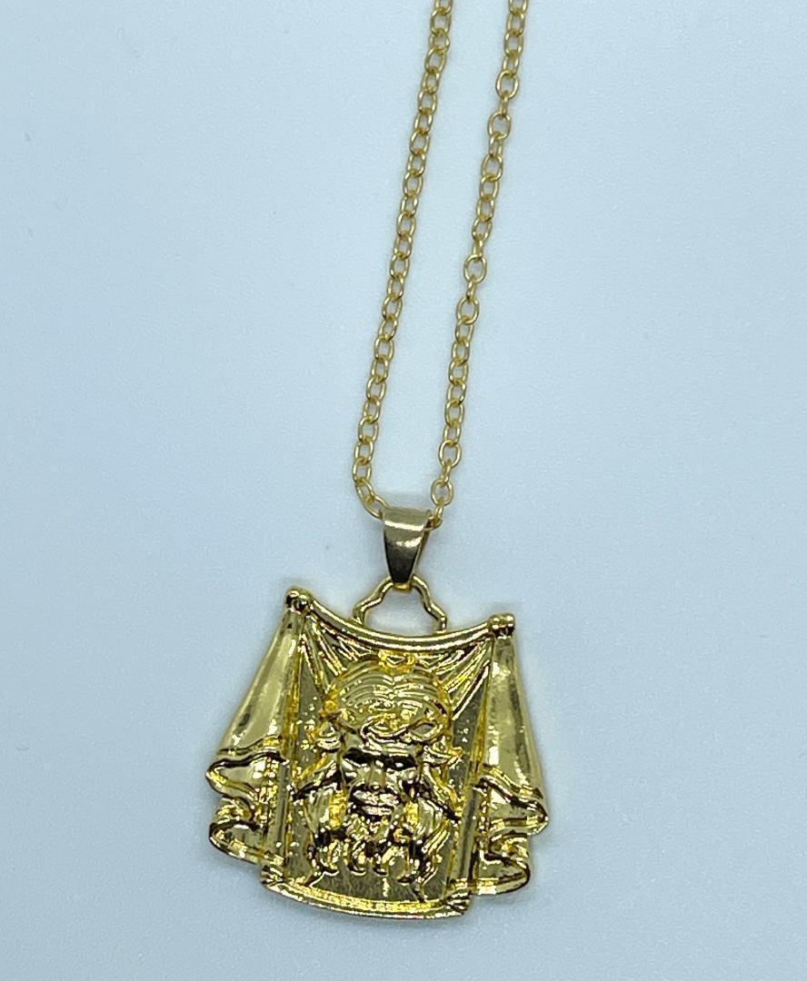 ieski list ki list .. cloth .. thing necklace pendant Christianity gold antique Vintage ji- The s Christian picture .