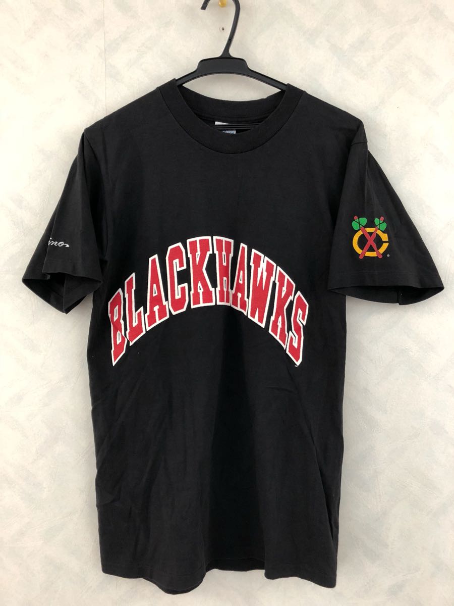 NHL シカゴ・ブラックホークス Tシャツ サイズM SALEM SPORTSWEAR BLACK HAWKS ホッケー_画像1