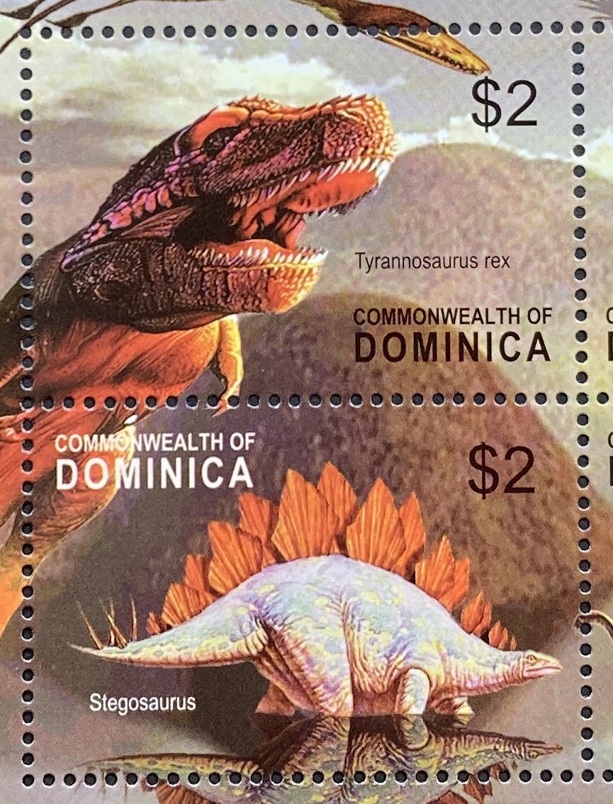 ドミニカ 2005年発行 恐竜 古代生物 切手 (2) 未使用 NH_画像2