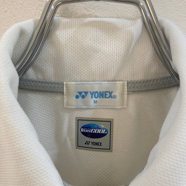 YONEX/ヨネックス 半袖 ハーフジップウェア バドミントン テニス ホワイト 白 メンズ Mの画像4