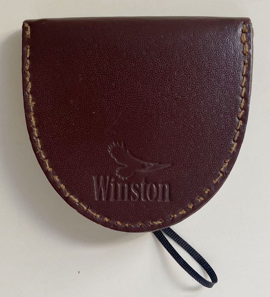 B3E131◆ ウィンストン Winston 本革レザー ブラウン色 ロゴ 馬蹄型 小銭入れ コインケースの画像1