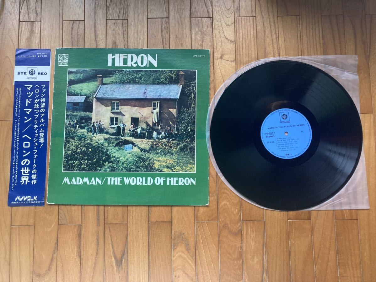 LP 見本盤 帯付 ヘロン マッドマン/ヘロンの世界 テイチク PYE RECORDS DAWN UPS-597-Y HERON MADMAN レコード 試聴済_画像1