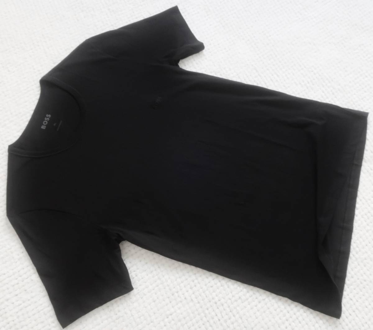  new goods * Hugo Boss HUGO BOSS* black T-shirt 3 pieces set * crew neck *. Logo embroidery * cotton 100%* black & black L*810