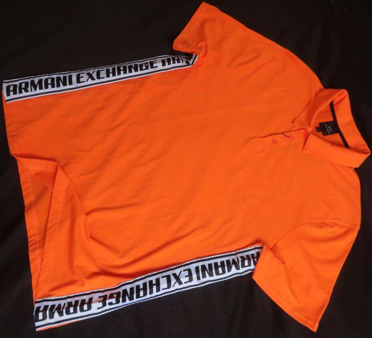  новый товар * Armani * orange рубашка-поло * рейсинг Logo лента * короткий рукав вязаный рубашка XL*A/X ARMANI*795