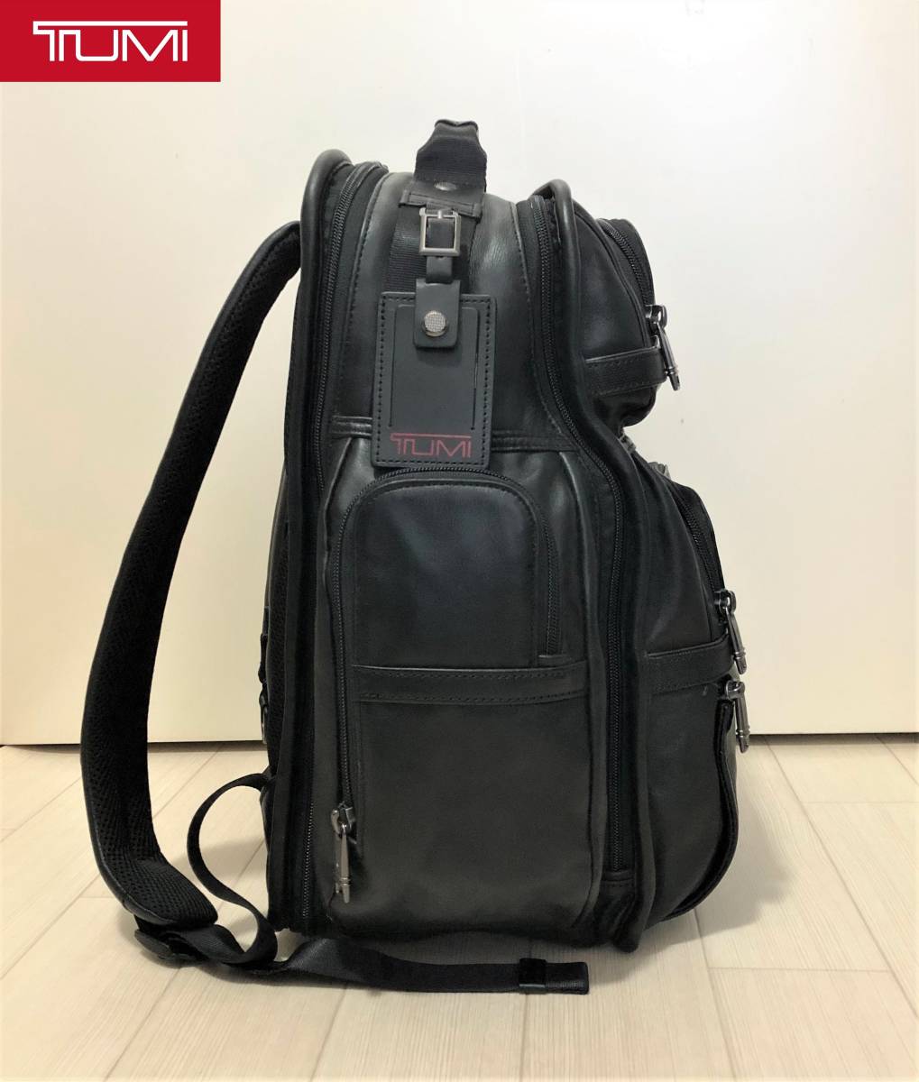 TUMI トゥミ ALPHA 3 T-PASS ビジネスクラス ブリーフパック バックパック リュックサック BLACK ブラック 黒 LEATHER レザー_画像5