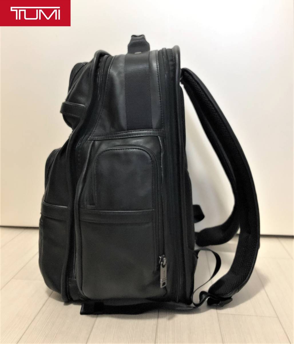 TUMI トゥミ ALPHA 3 T-PASS ビジネスクラス ブリーフパック バックパック リュックサック BLACK ブラック 黒 LEATHER レザー_画像7