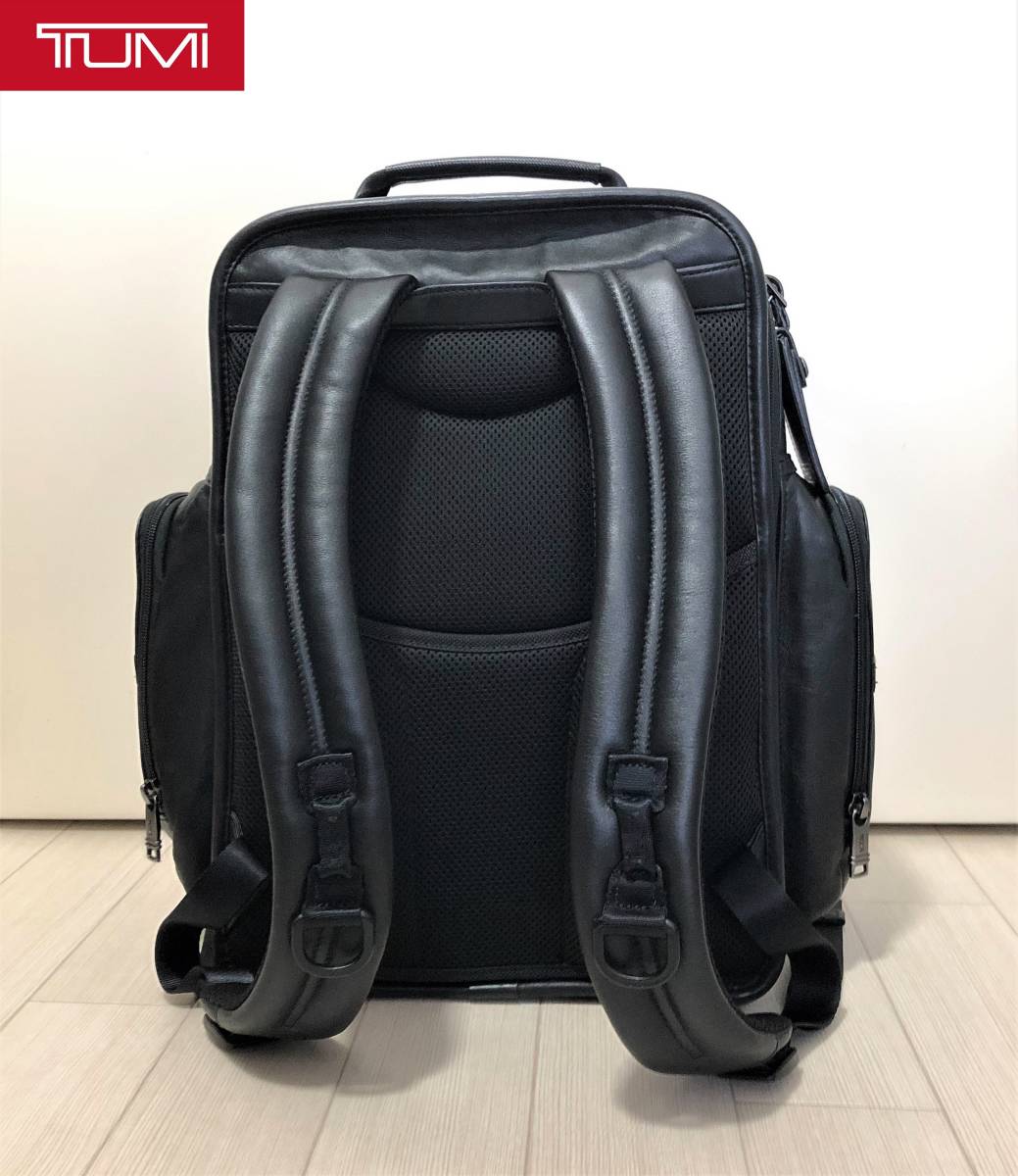 TUMI トゥミ ALPHA 3 T-PASS ビジネスクラス ブリーフパック バックパック リュックサック BLACK ブラック 黒 LEATHER レザー_画像6