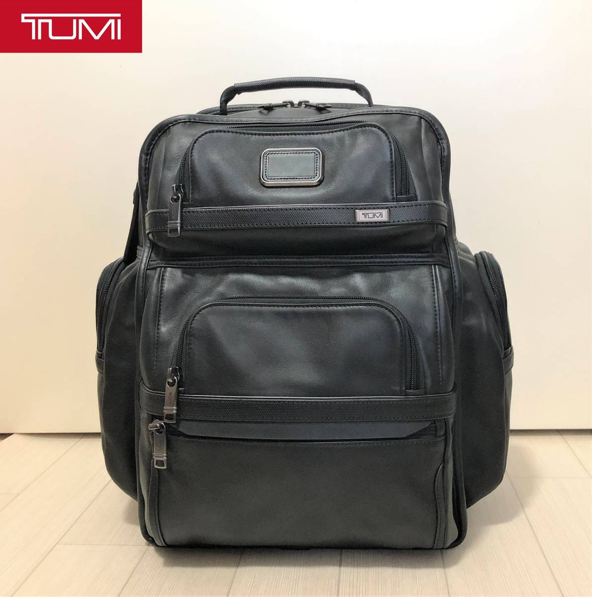 TUMI トゥミ ALPHA 3 T-PASS ビジネスクラス ブリーフパック バックパック リュックサック BLACK ブラック 黒 LEATHER レザー_画像4