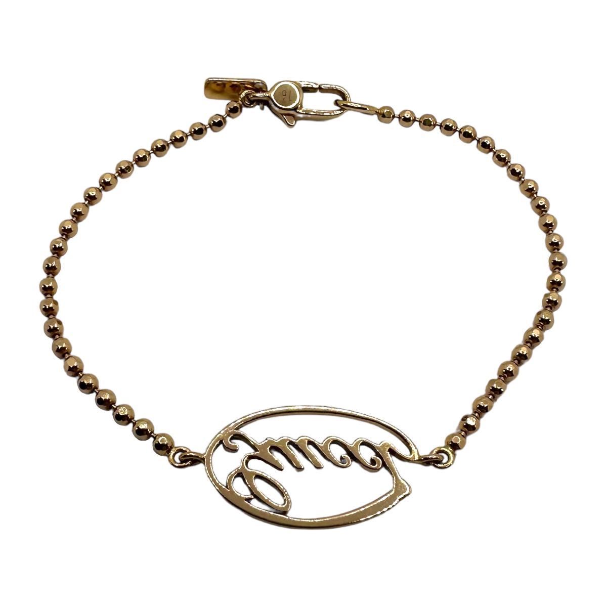 GUCCI 筆記体 ロゴ ブレスレット750 K18 PG | alfasaac.com
