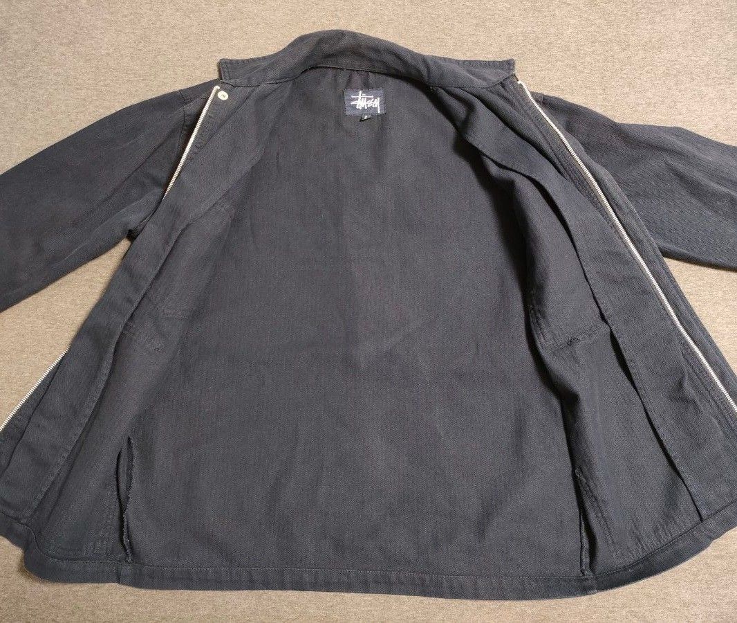 OLD STUSSY S80 ヘリンボーン ワークジャケット 紺タグ 90s OLD STUSSY S80 ヘリンボーン ワークジャケット 紺タグ 90s