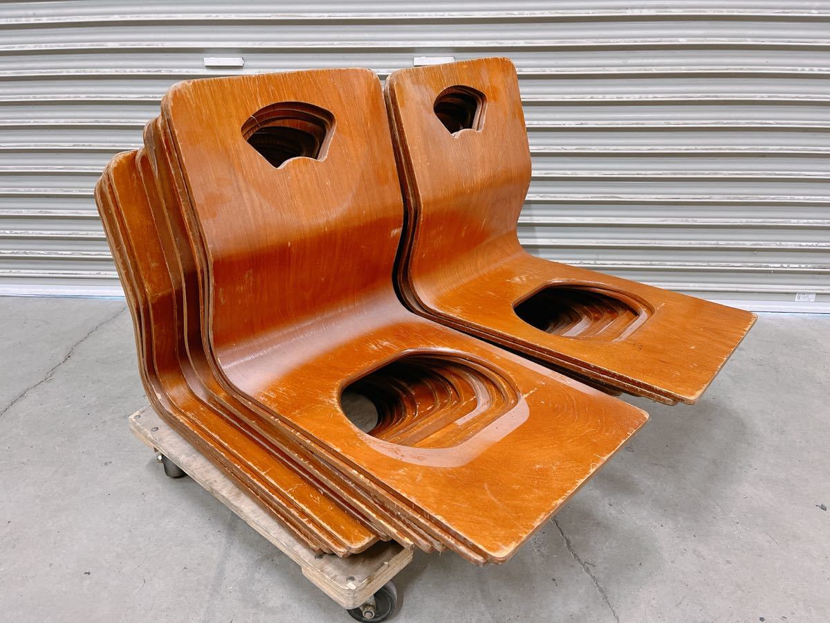 現状品木製曲げ座椅子和座椅子32脚セット和室座敷旅館料亭昭和和モダン 