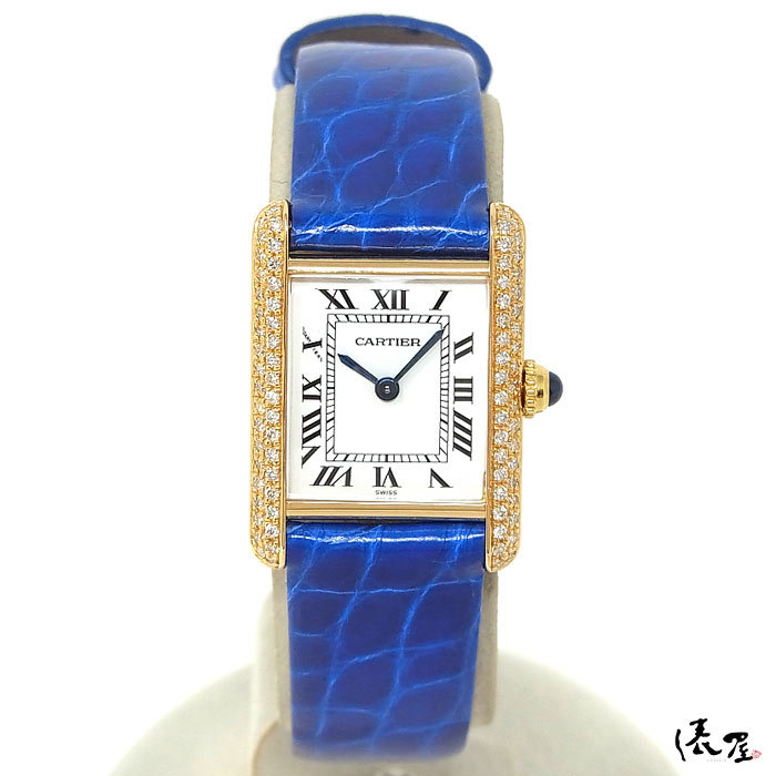 【カルティエ】マストタンク SM 極美品 ダイヤベゼル OH済 ヴィンテージ レディース 時計 Cartier Tank 俵屋_画像3