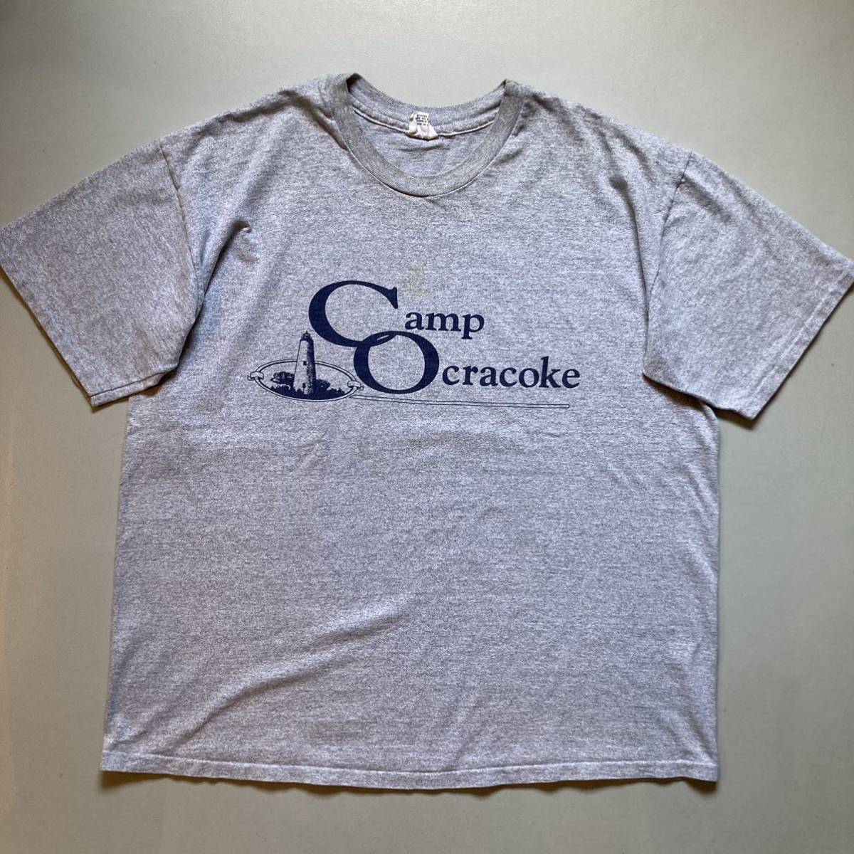 90s Camp Ocracoke T-shirt 「レーヨン混」半袖Tシャツ プリントTシャツ 古着 USA製