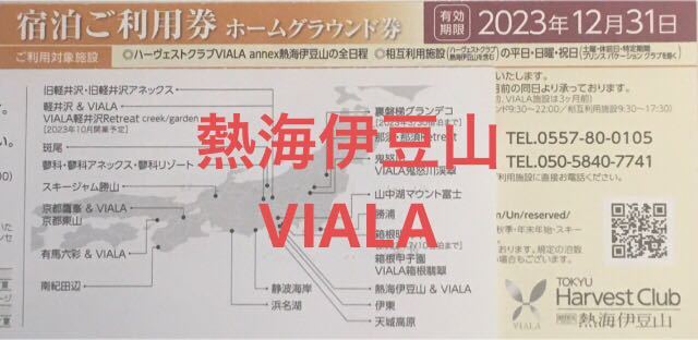 2023 東急ハーヴェストクラブ VIALA 熱海伊豆山 ホームグラウンド券