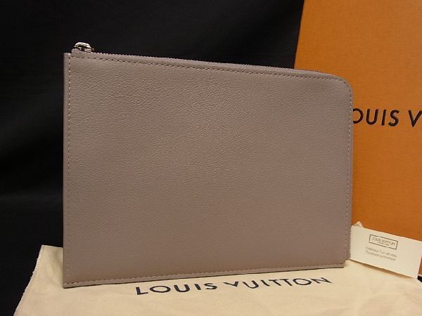 ■新品■未使用■ LOUIS VUITTON ルイヴィトン R99760 キュイールトリヨン ポシェットジュールPM クラッチバッグ グレージュ系 AK6715_画像1