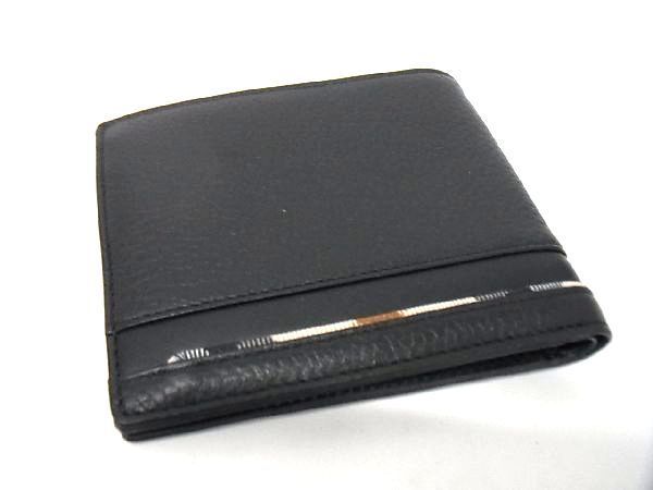 ■新品■未使用■ DAKS ダックス レザー 二つ折り 財布 ウォレット 札入れ カード入れ メンズ ブラック系 BB8605ケZ_画像2