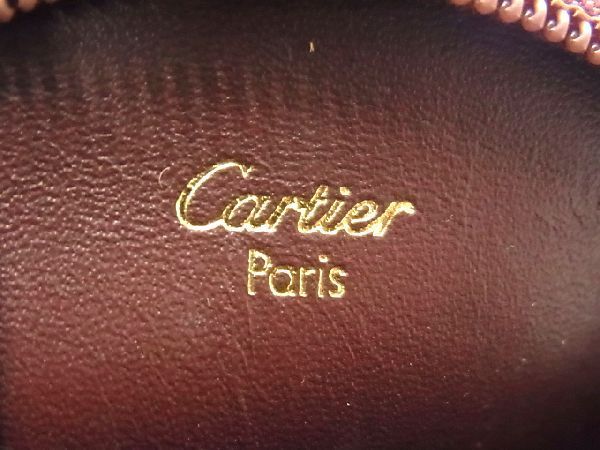 ■新品■未使用■ Cartier カルティエ マストライン レザー コインケース コインパース 小銭入れ ボルドー系 AN0839_画像4